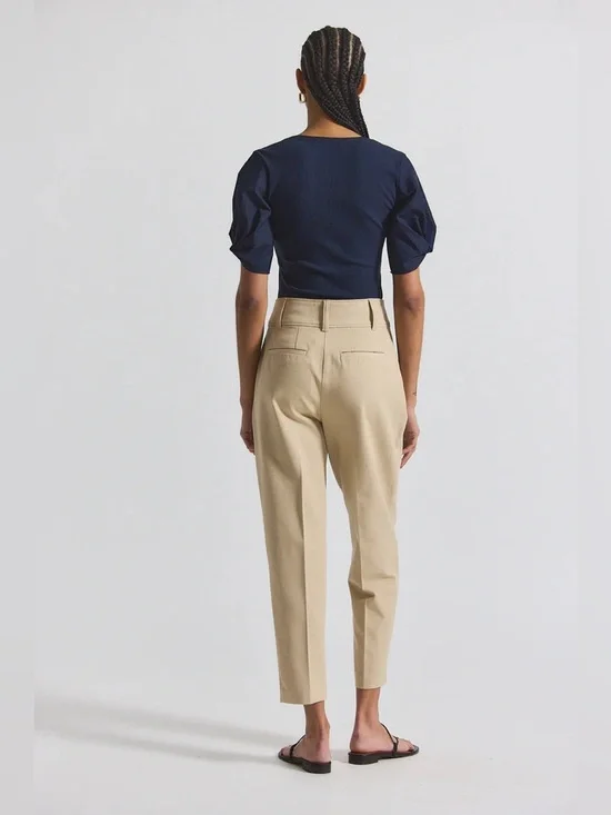 Derek Lam Leonie High-Waist Tailored Beige Tapered Pants. Sz: 8 - Picture 3 of 3